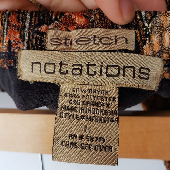 Vintage 90's Notations Fall Vibes Leaf Print Maxi Skirt Size Large - Picture 7 of 11